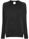 Allude Long-sleeved Ribbed Sweater In 灰色