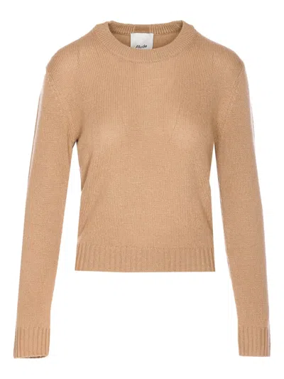 Allude Crew-neck Cashmere Sweater In Brown