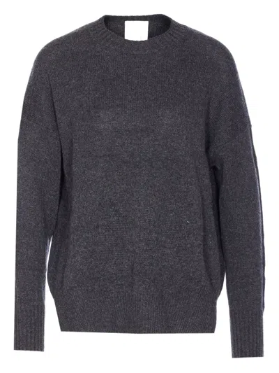 Allude Crew-neck Cashmere Sweater In Gray