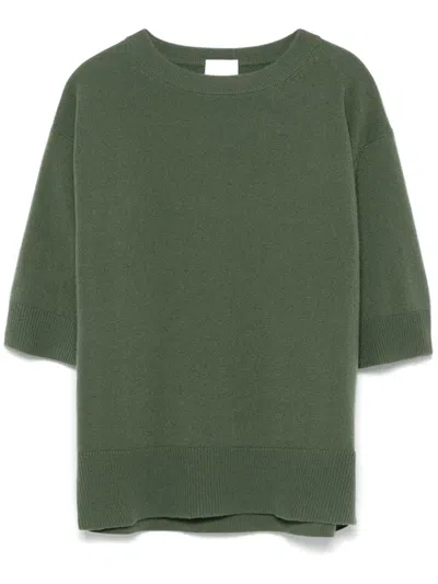 Allude Crew-neck Cashmere Jumper In Green