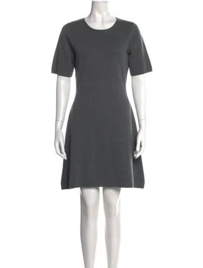 Pre-owned Allude Crew Neck Knee-length Dress In Gray