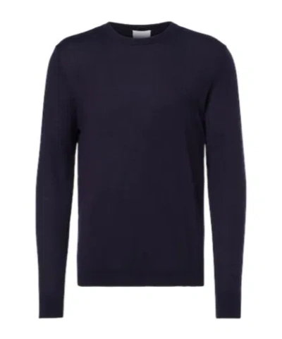 Allude Crew Neck Knit Sweater In Black