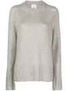 Allude Crew-neck Knitted Jumper In Grau