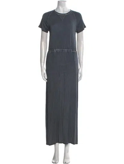 Pre-owned Allude Crew Neck Long Dress In Gray