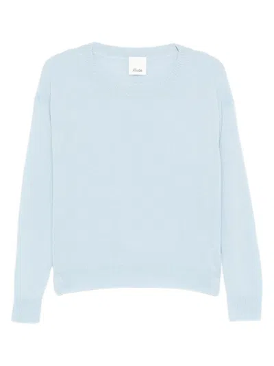 Allude Crew Neck Pullover In Blue