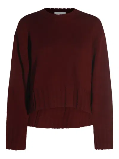 ALLUDE CREW-NECK RIBBED-KNIT SWEATER
