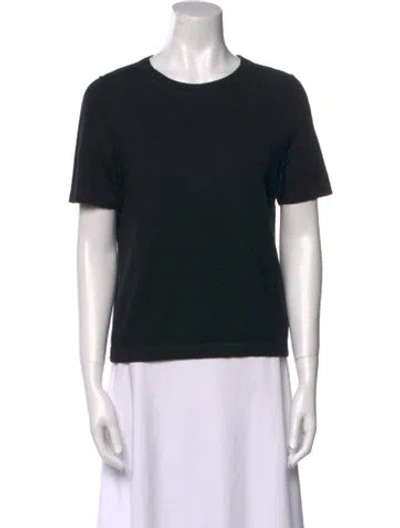 Pre-owned Allude Crew Neck Short Sleeve T-shirt In Black