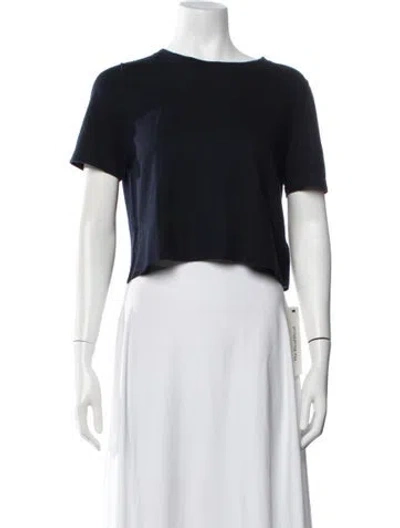Pre-owned Allude Crew Neck Short Sleeve T-shirt In Blue