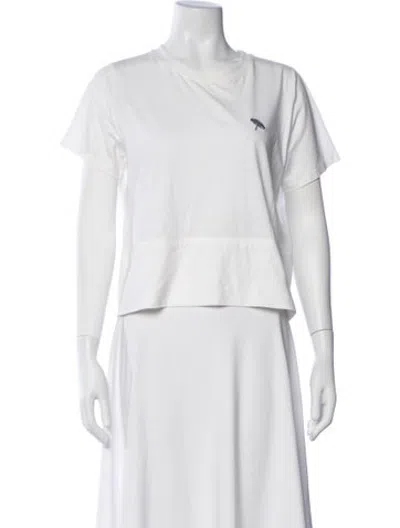 Pre-owned Allude Crew Neck Short Sleeve T-shirt In White