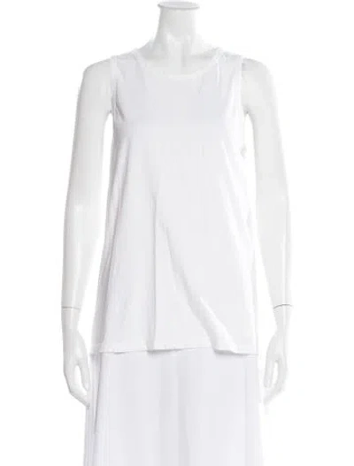 Pre-owned Allude Crew Neck Sleeveless Top In White