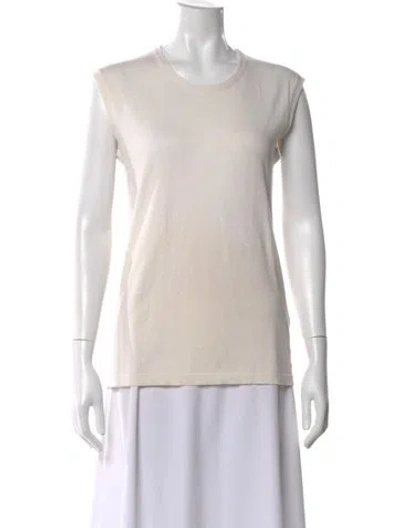 Pre-owned Allude Crew Neck Sleeveless T-shirt In Neutral