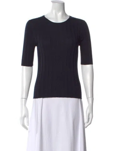 Pre-owned Allude Crew Neck Sweater In Blue