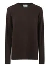 Allude Crew-neck Sweater In Brown