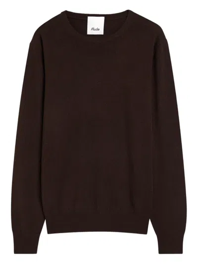 Allude Crew-neck Sweater In Brown