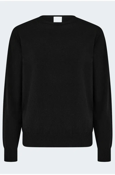 Allude Crew Neck Sweater In Black