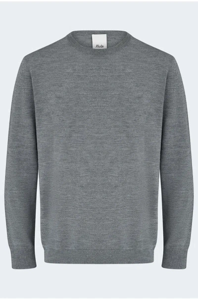 Allude Crew Neck Sweater In Grey In Gray