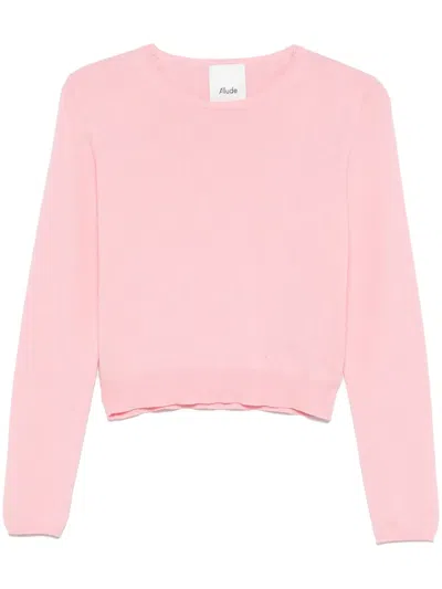 Allude Crew-neck Sweater In Pink
