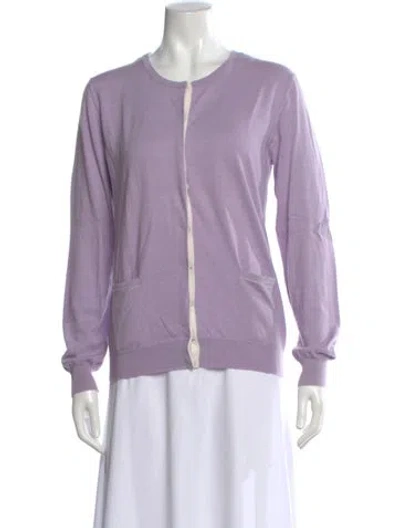 Pre-owned Allude Crew Neck Sweater In Purple