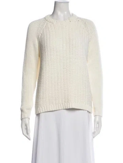 Pre-owned Allude Crew Neck Sweater In White