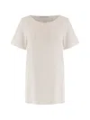 Allude Stretch Silk T-shirt In Neutral
