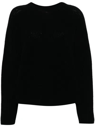 Allude Crew-neck Virgin Wool-blend Jumper In Black