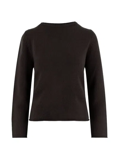 Allude Crew-neck Cashmere Sweater In Brown