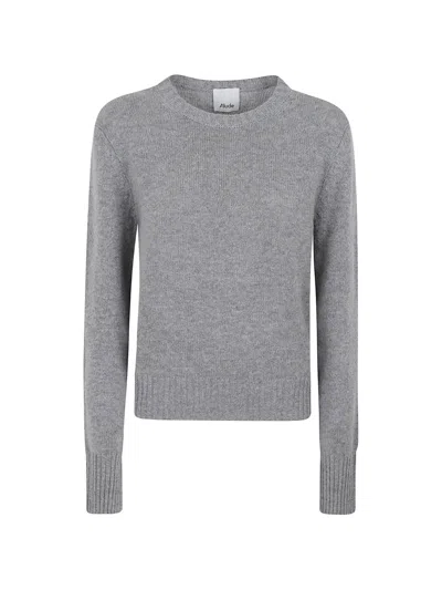 Allude Crew-neck Cashmere Sweater In Gray