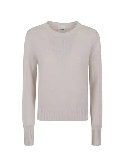 Allude Crew-neck Cashmere Sweater In Neutral