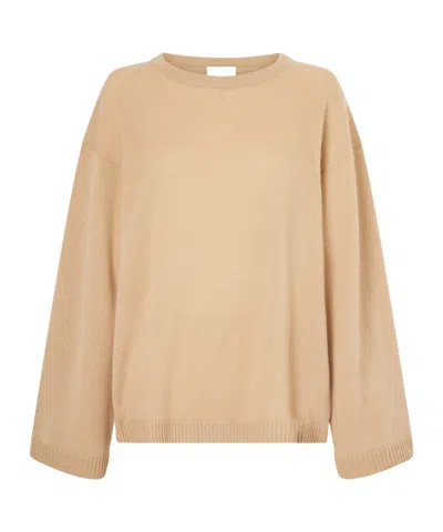 Allude Crewneck Knit Sweater In Brown