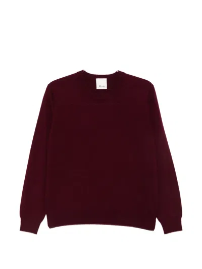 Allude Crew-neck Long-sleeve Sweater In Brown