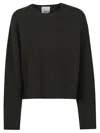 Allude Cropped Black Sweater With Relaxed Fit In Black