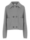Allude Sophisticated Wool And Cashmere Jacket With Double-breasted Closure In Gray