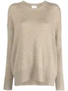 Allude Drop-shoulder Cashmere Jumper In Brown