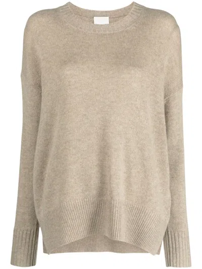 Allude Drop-shoulder Cashmere Jumper In Brown