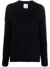Allude Drop-shoulder Ribbed Jumper In Black