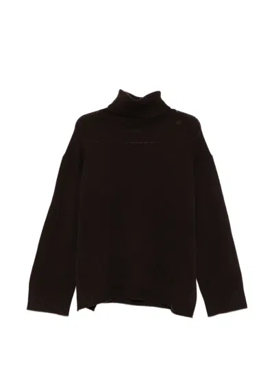 Allude Drop-shoulder Sweater In Brown