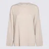 Allude Ecru Wool Knitwear In Beige
