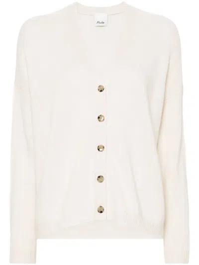 Allude Fine-knit Cashmere Cardigan In Neutrals