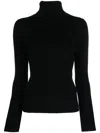 Allude Black Wool Turtleneck In Black