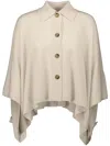 Allude Fine-ribbed Cape In Neutrals