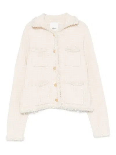 Allude Frayed Pocket Cardigan In Neutral