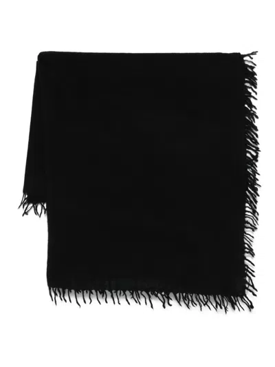 Allude Fringed Cashmere Scarf In Black