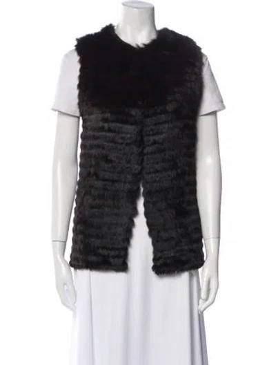 Pre-owned Allude Fur Vest In Black