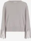 Allude Grey Bangs Wool Sweater In Gray