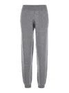 Allude Grey Pants With Elastic Waist In Wool And Cashmere In Grey