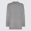 ALLUDE ALLUDE GREY WOOL AND CASHMERE BLEND CARDIGAN