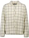 Allude Grid-pattern Cardigan In White