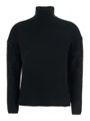 Allude High-neck Cashmere Sweater In Black