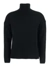 Allude High-neck Cashmere Sweater In Black