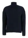 Allude High-neck Cashmere Sweater In Blue